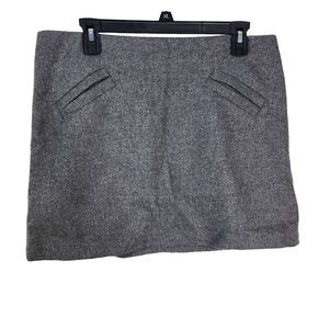 Willi Smith Womens Mini Skirt Size 8 Wool Blend Lined Zipper Gray Faux Pockets